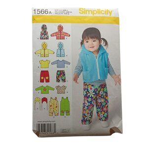 Simplicity 1566 Toddlers Toddlers Vest Top & Pants Sewing Pattern Size XXS-L